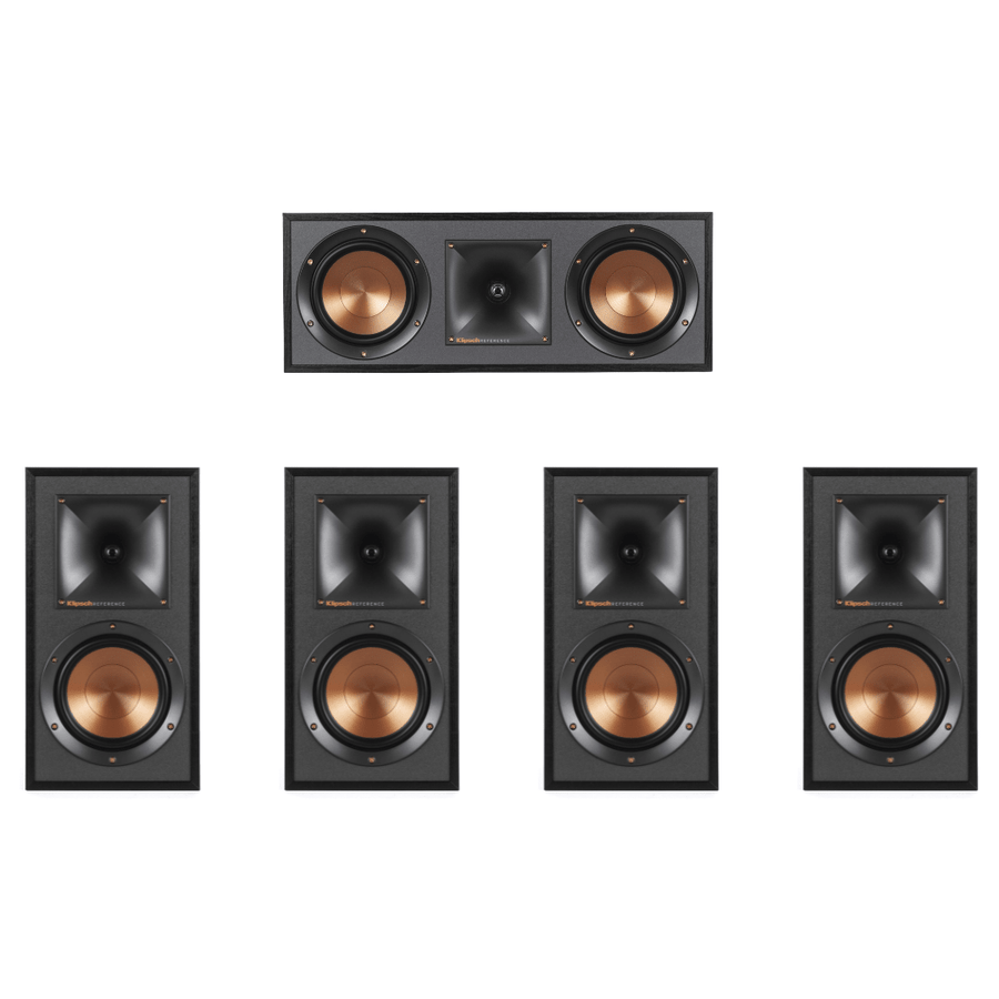 Klipsch R-51M Bookshelf Speakers (2 Pairs) with R-52C Center Channel Speaker (Bundle) - electronicsexpo.com-Home Theater Systems & Packages