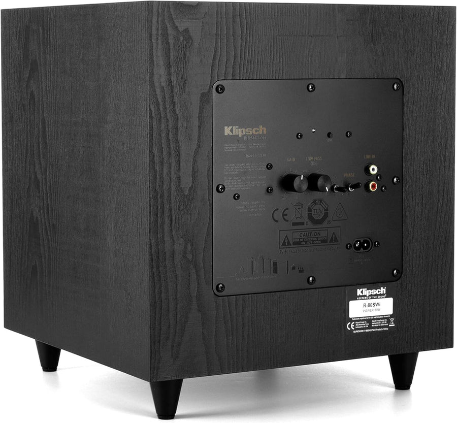 Klipsch R-80SWi 8" 150W Wireless Subwoofer with High Performance Driver for Deep Bass Black (Certified Refurbished) - electronicsexpo.com-Subwoofers