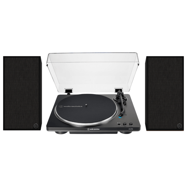 Klipsch The Sevens Heritage Inspired Powered Speakers (Black) with Audio Technica LP70X Fully Automatic Belt - Drive Stereo Turntable - Bundle - electronicsexpo.com - Home Theater Systems & Packages