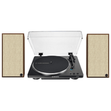 Klipsch The Sevens Heritage Inspired Powered Speakers (Walnut) with Audio Technica LP70X Fully Automatic Belt - Drive Stereo Turntable (Bundle) - electronicsexpo.com - Home Theater Systems & Packages