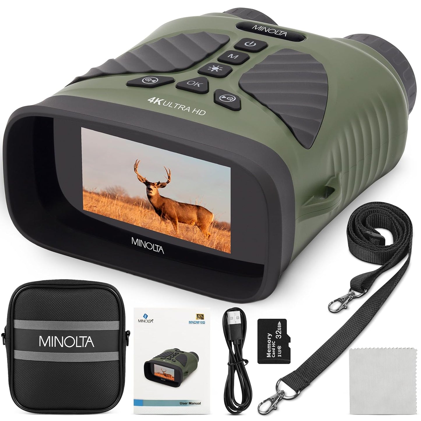 Minolta 10x25 Digital Night Vision Monocular with Built - in 4K HD Video Camera - electronicsexpo.com - Cameras