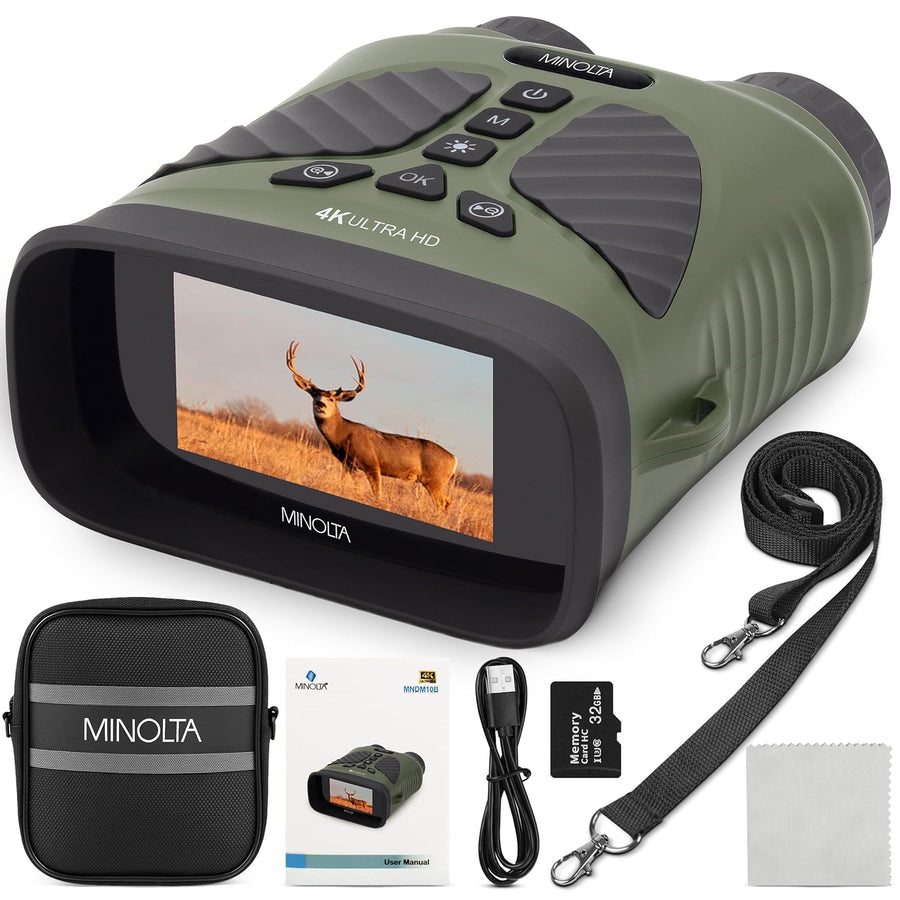 Minolta 10x25 Digital Night Vision Monocular with Built - in 4K HD Video Camera - electronicsexpo.com - Cameras