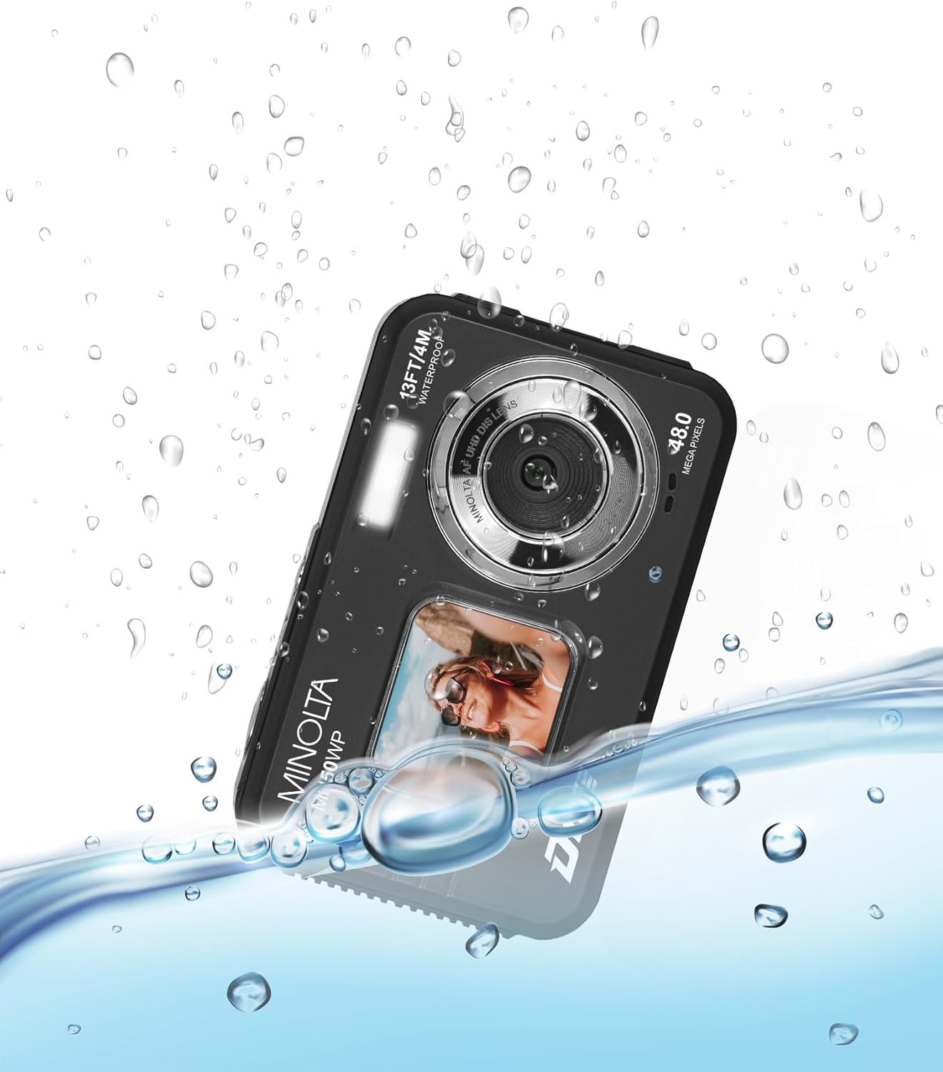 Minolta 48 Mega Pixels Underwater Digital Camera with Autofocus, 5K Video & Dual LCD - electronicsexpo.com - Cameras