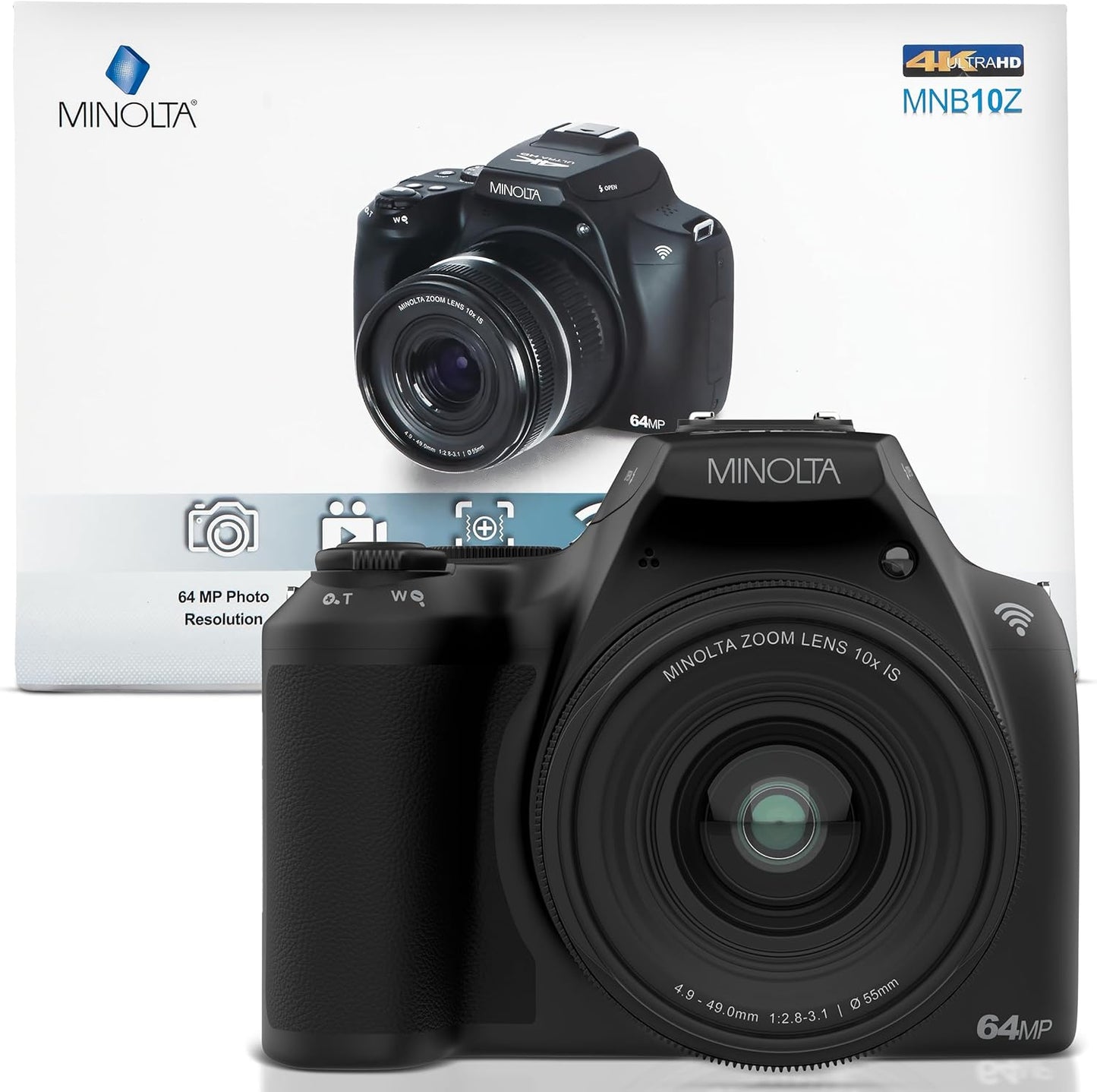 Minolta 64 Mega Pixels Auto Focus Digital Camera with 10x Optical Zoom, 4K Ultra HD Video and Macro Shooting - electronicsexpo.com - Cameras