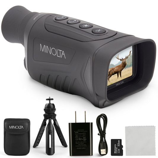 Minolta 6x25 Digital Night Vision Monocular with Built - in 4K HD Video Camera (Black) - electronicsexpo.com - Cameras