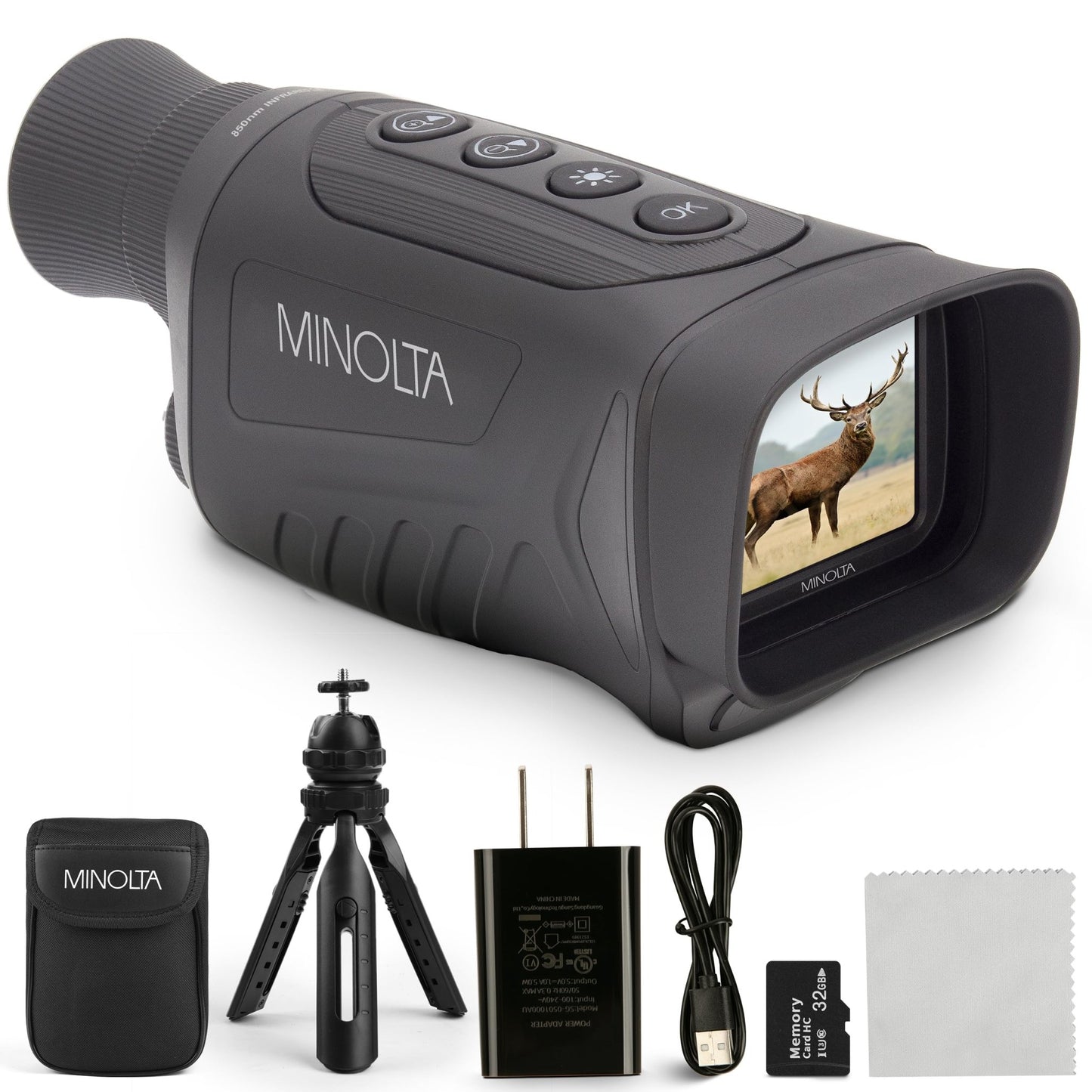 Minolta 6x25 Digital Night Vision Monocular with Built - in 4K HD Video Camera (Black) - electronicsexpo.com - Cameras