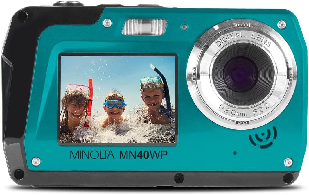 Minolta MN40WP Waterproof Dual - Screen Digital Camera - electronicsexpo.com - Cameras