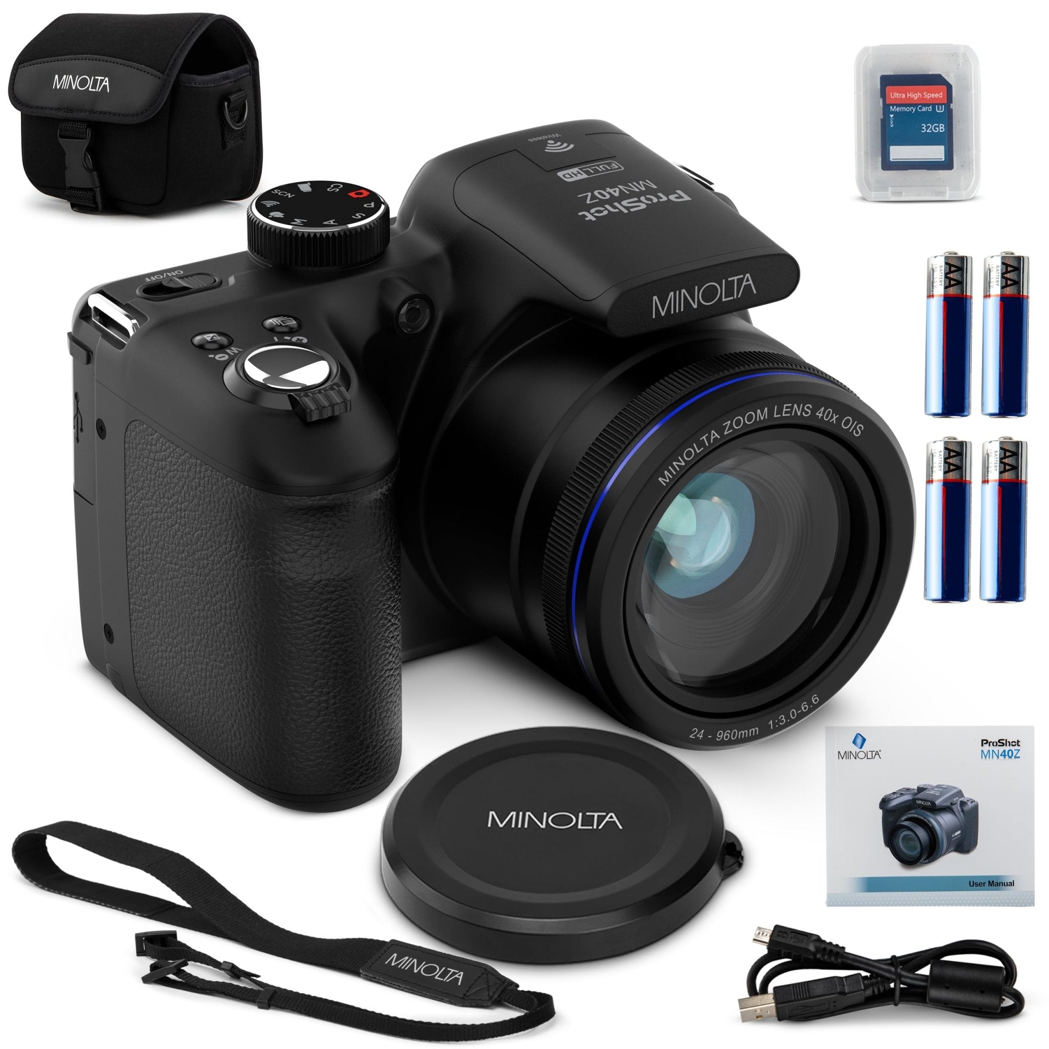 Minolta MN40Z 20MP Digital Camera 40x Optical Zoom (Black) - electronicsexpo.com - Cameras