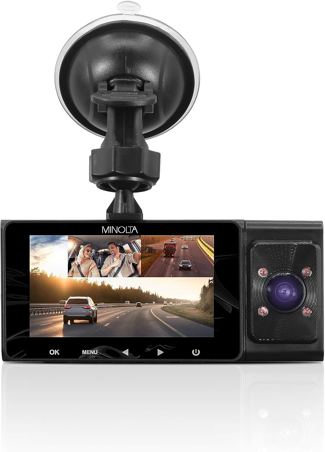 Minolta MNCD338T 3 - Channel 1080P Dash Camera with 3.0" LCD Rear Camera - electronicsexpo.com - Dash Camera
