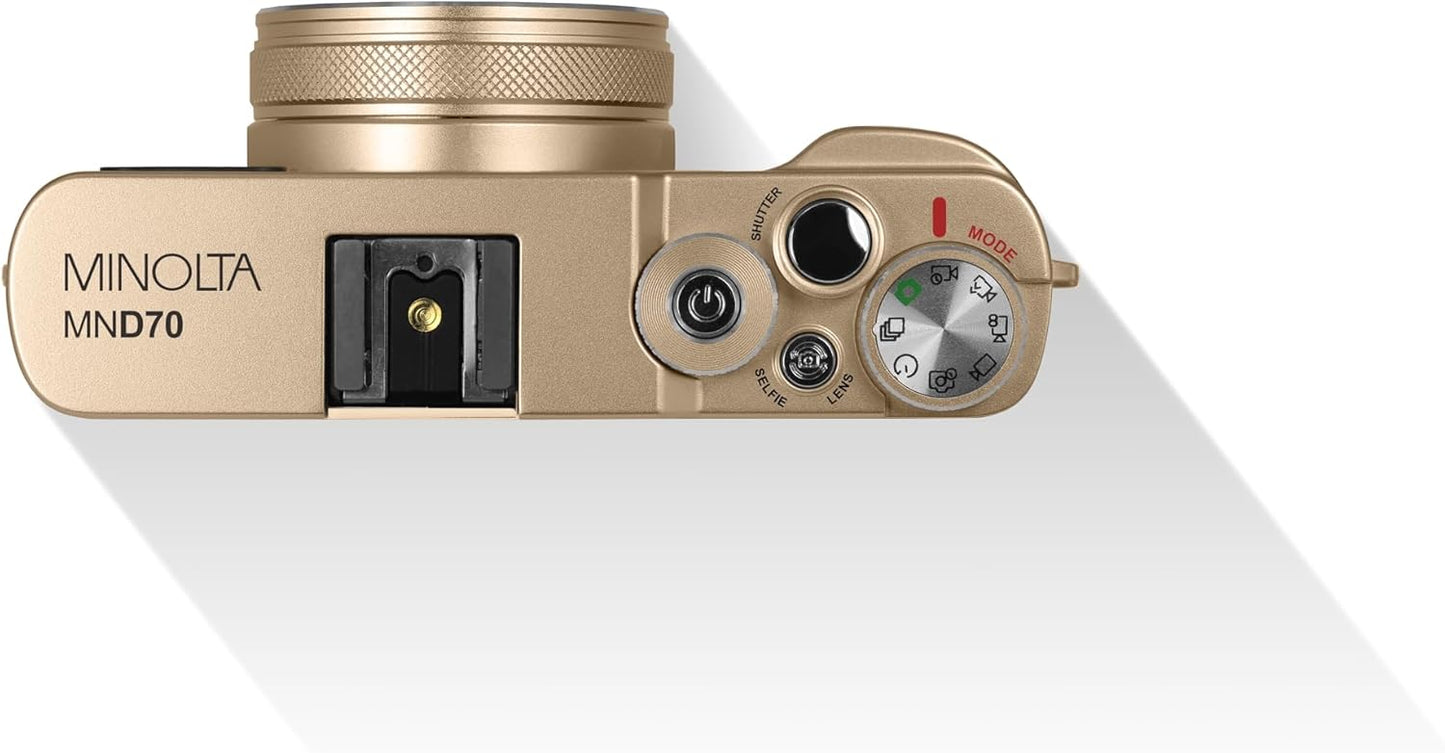 Minolta MND70 Retro 48 MP Autofocus Digital Camera with 5K Ultra HD Video, Rear Selfie Lens & WiFi - electronicsexpo.com - Cameras