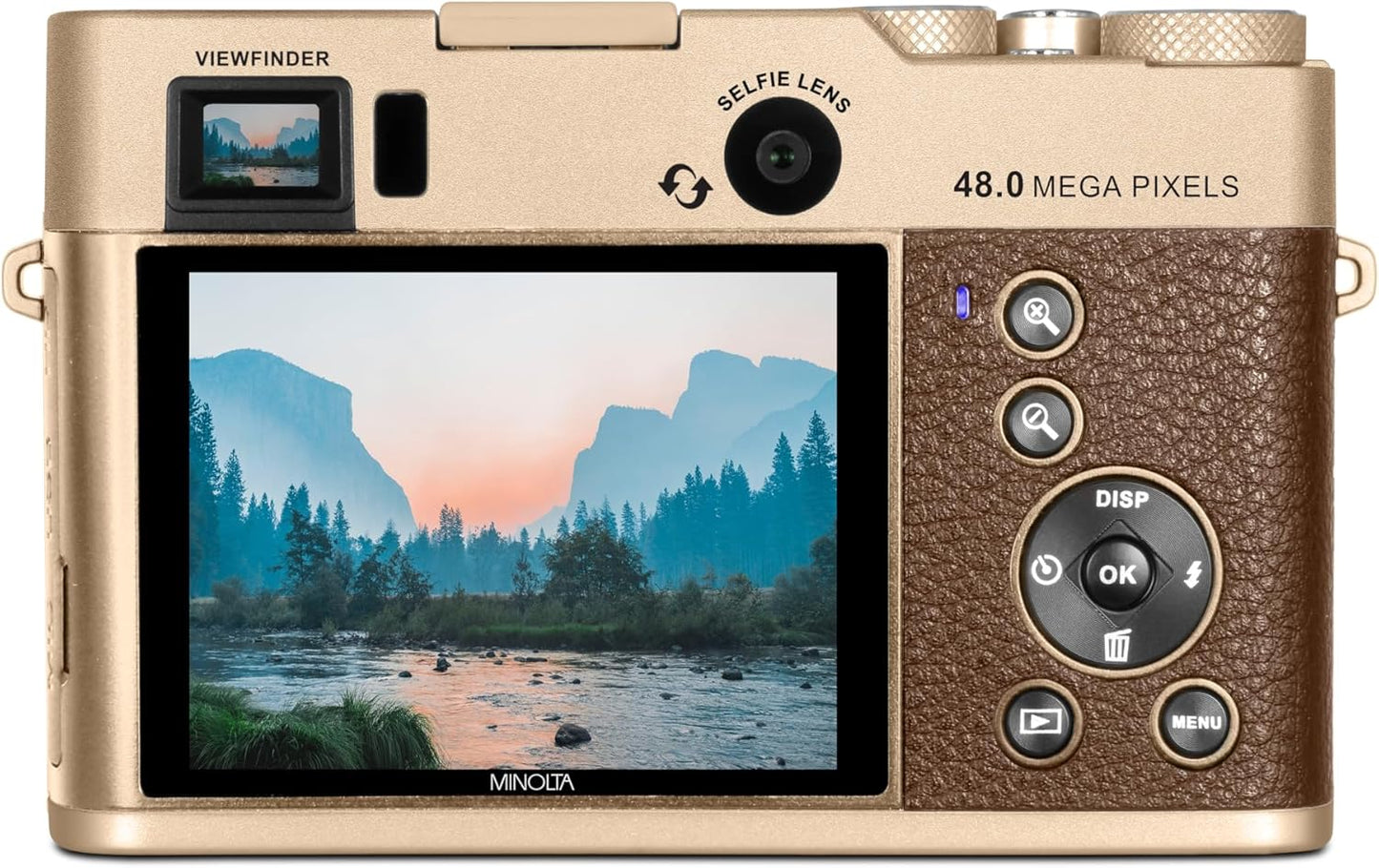 Minolta MND70 Retro 48 MP Autofocus Digital Camera with 5K Ultra HD Video, Rear Selfie Lens & WiFi - electronicsexpo.com - Cameras