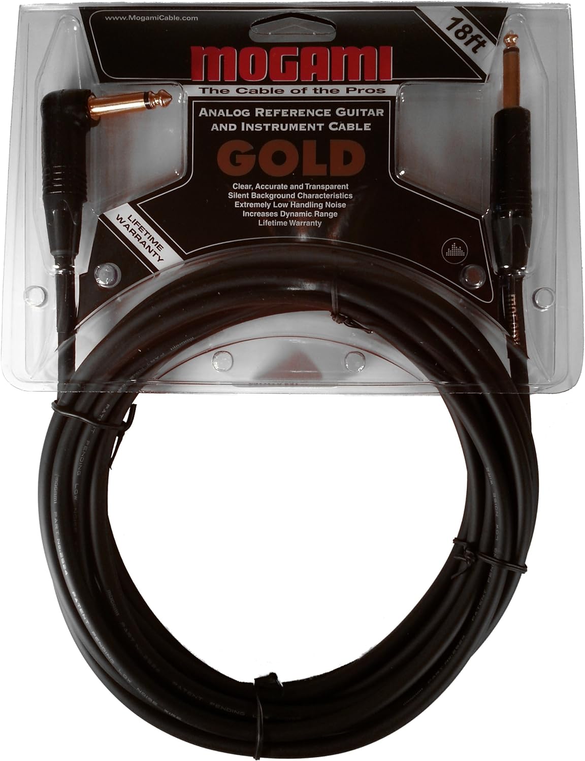 Mogami Gold Instrument - 18R Guitar Instrument Cable, 1/4" TS Male Plugs (18ft) - electronicsexpo.com - Pro Audio Accessories