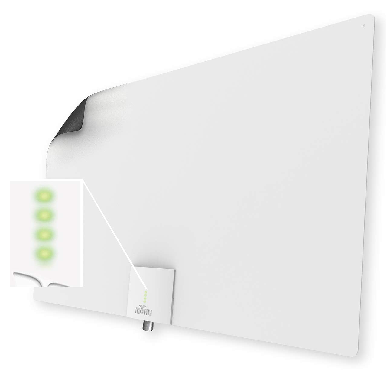 Mohu Leaf Supreme Pro Paper - Thin Indoor TV Antenna with 12ft. Cable (Black) - electronicsexpo.com - Antennas