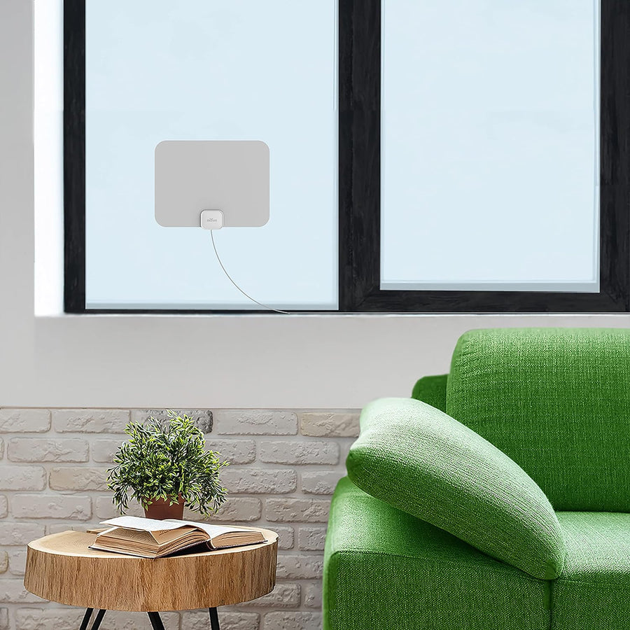 Mohu Leaf Ultra - Thin Indoor TV Antenna, UHF VHF, 40 - Mile Range, Multi - Directional, 4K UHD, NEXTGEN TV (12ft Cable) - electronicsexpo.com - TV Antennas
