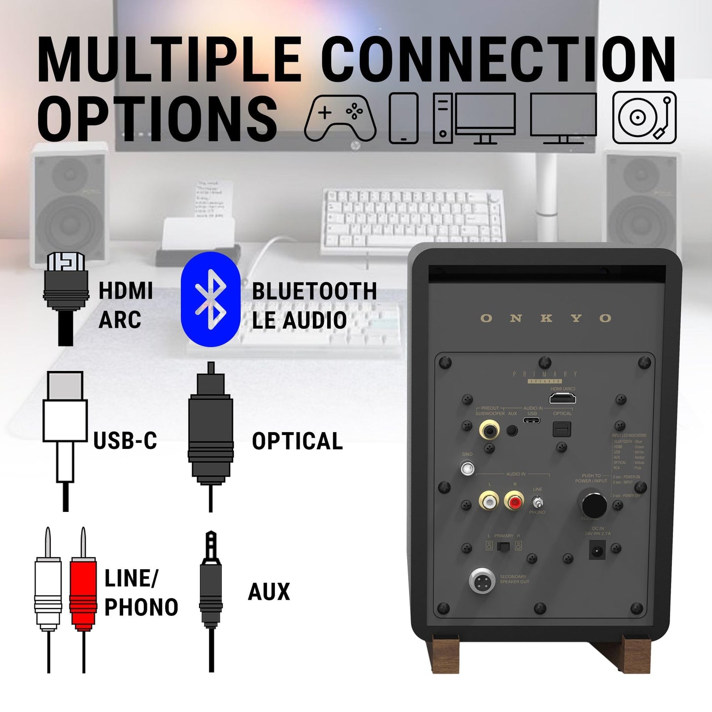 Onkyo Creator Series GX - 10DB Powered Desktop Stereo Speaker System - electronicsexpo.com - Powered Speakers