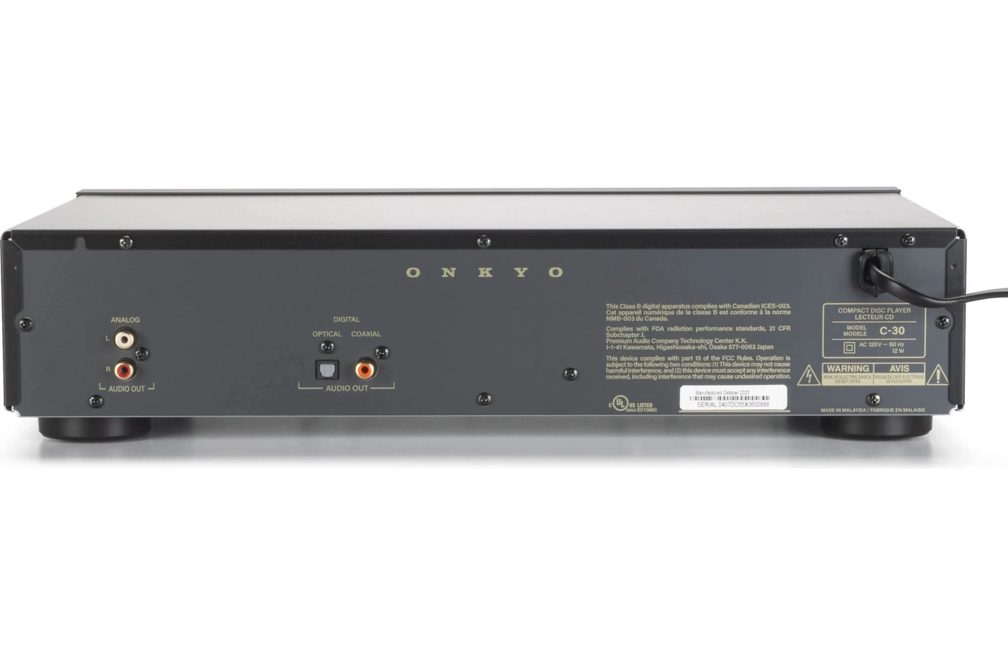 Onkyo Icon C-30 Single-Disc CD Player with Volume-Controlled Headphone Output (Black) - electronicsexpo.com-CD Players
