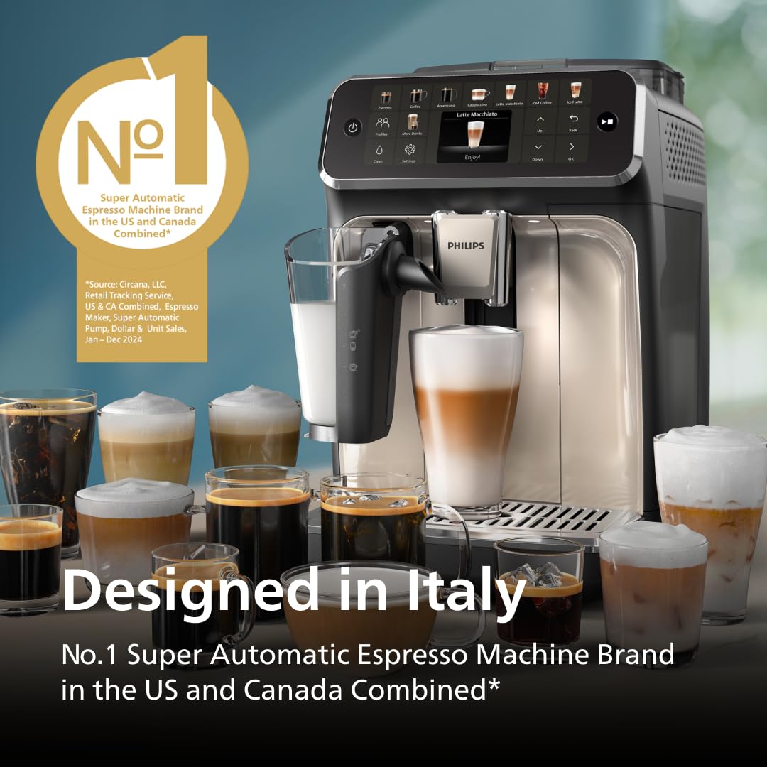 Philips 5500 Series Fully Automatic Espresso Machine Black Chrome (EP5544/94) - electronicsexpo.com-Espresso Machines