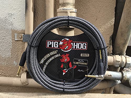 Pig Hog PCH20AGR Right - Angle 1/4" to 1/4" Amplifier Grill Guitar Instrument Cable, 20Ft - electronicsexpo.com - Pro Audio Accessories