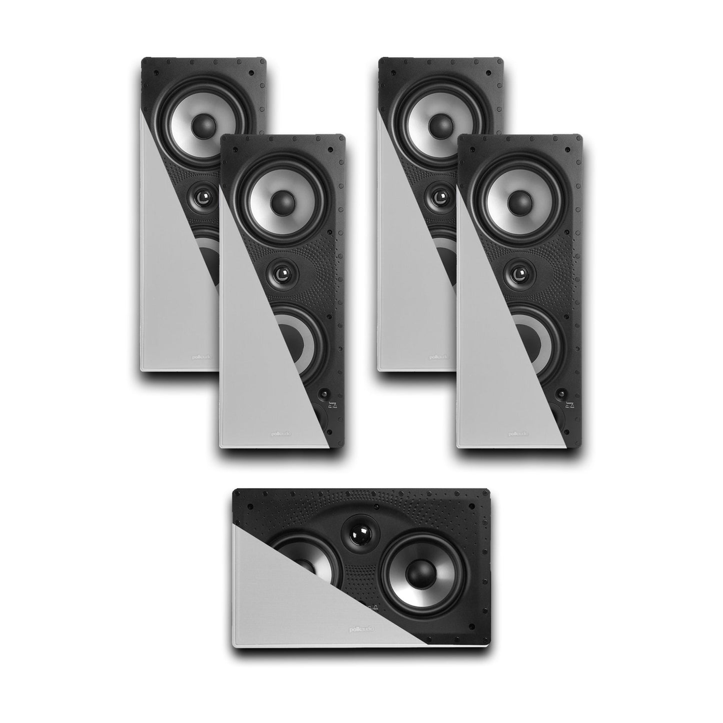 Polk Audio 265 - RT 3 - Way In - Wall Speakers with Polk Audio 255C - RT In - Wall Center Channel Speaker (5 Speaker Bundle) - electronicsexpo.com - In Ceiling In Wall Speakers