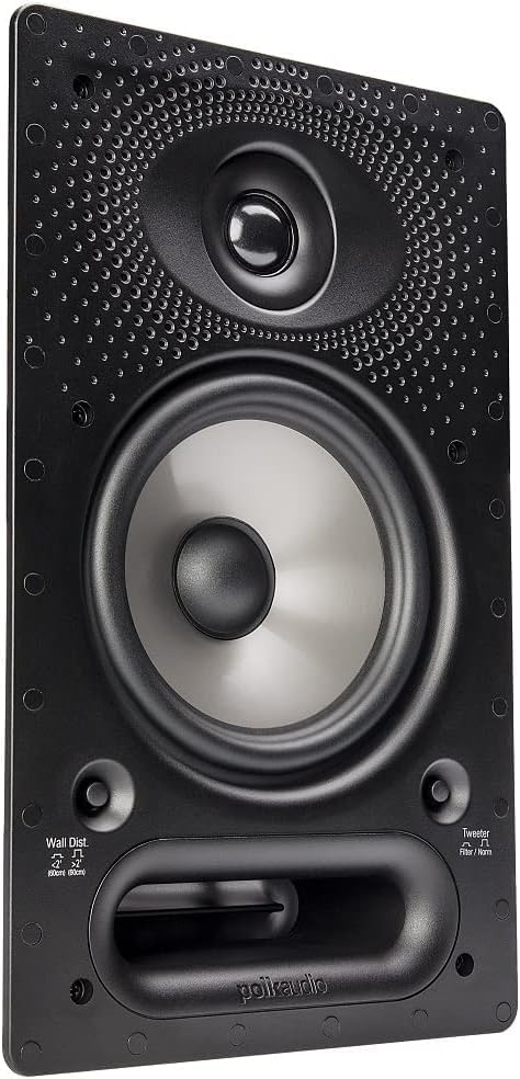 Polk Audio 65 - RT In - Wall Speakers with 6.5" driver - The Vanishing Series | 2 Speakers | Use as Left/Right Front Speakers, Stealth Side or Rear Surrounds | White, Paintable Grilles - electronicsexpo.com - In Ceiling In Wall Speakers
