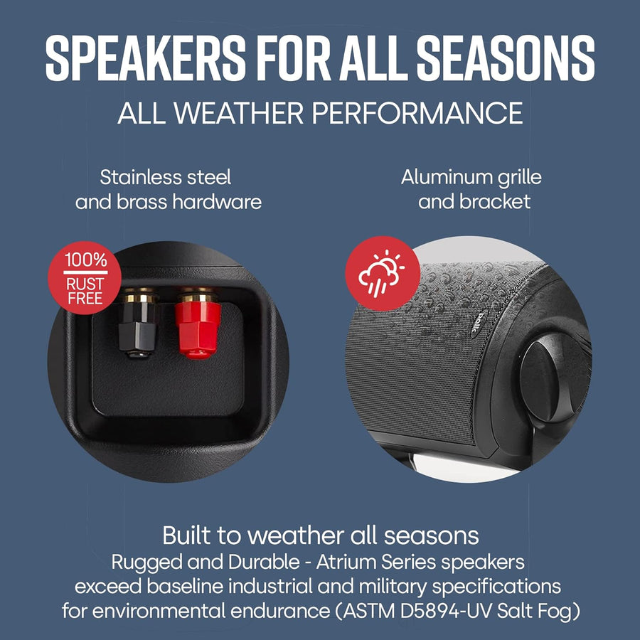 Polk Audio Atrium4 All - Weather Indoor/Outdoor Speakers (4 Speaker Bundle) - electronicsexpo.com - Outdoor Speakers