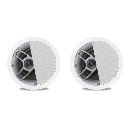 Polk Audio MC60 2 - Way In - Ceiling 6.5" Speakers, 1 Pair ( 2 Speakers) | Perfect for Damp and Humid Indoor/Enclosed Areas | Bathrooms, Kitchens, Patios (White, Paintable - Grille) (2 Speakers) - electronicsexpo.com - In Ceiling In Wall Speakers