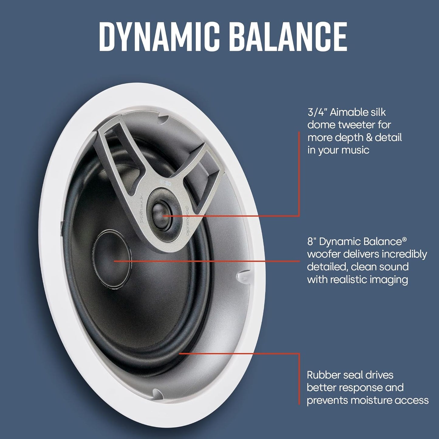 Polk Audio MC80 In - Ceiling Speakers (2 Speaker Bundle) - electronicsexpo.com - In Ceiling In Wall Speakers