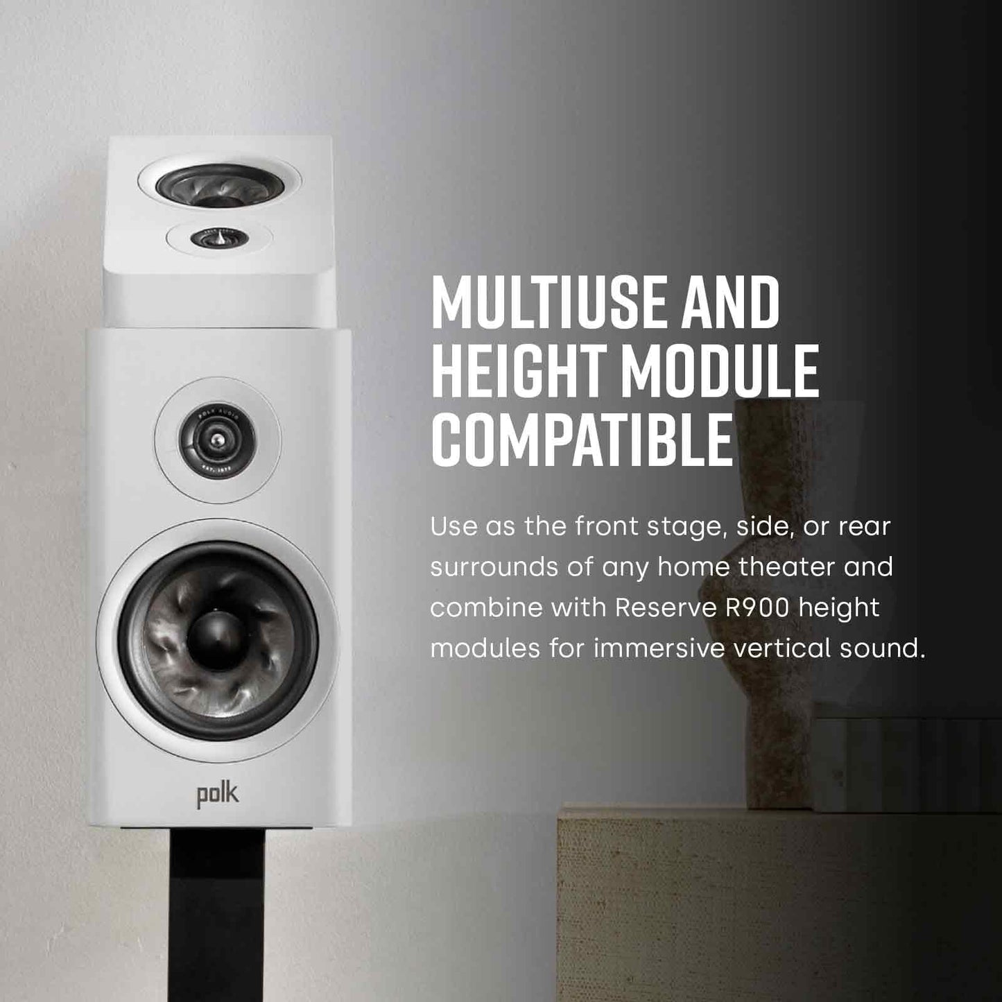 Polk Audio Reserve R200 Large Bookshelf Speaker for Dynamic, Detailed Home Theater Audio, 1" Pinnacle Ring Tweeter & 6.5" Turbine Cone Woofer, Dolby Atmos & IMAX Enhanced, Wall Mountable, Black - electronicsexpo.com - Misc