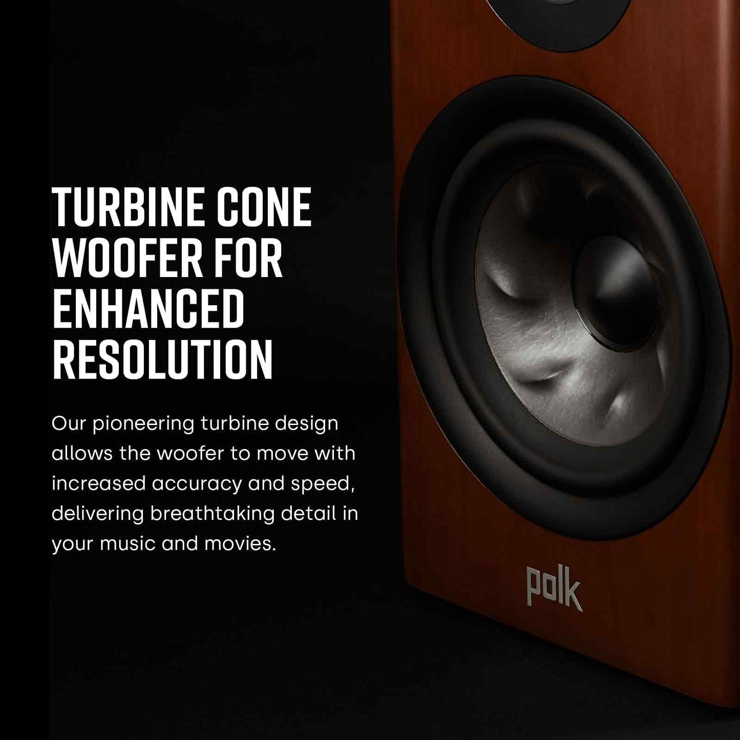 Polk Audio Reserve R200 Large Bookshelf Speaker for Dynamic, Detailed Home Theater Audio, 1" Pinnacle Ring Tweeter & 6.5" Turbine Cone Woofer, Dolby Atmos & IMAX Enhanced, Wall Mountable, Black - electronicsexpo.com - Misc