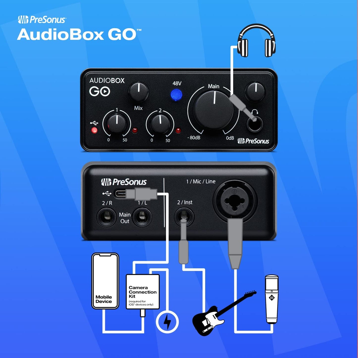 PreSonus AudioBox GO | USB - C Audio Interface for Music Production - electronicsexpo.com - Audio Interfaces