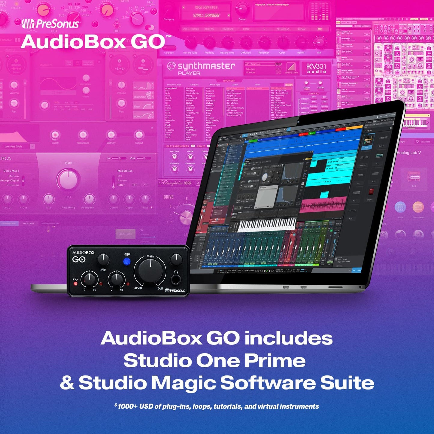 PreSonus AudioBox GO | USB - C Audio Interface for Music Production - electronicsexpo.com - Audio Interfaces