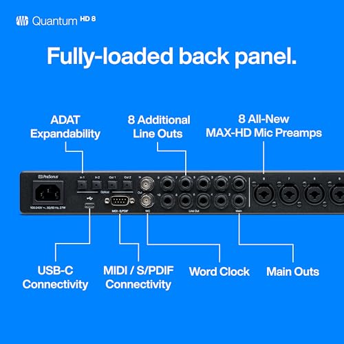 PreSonus Quantum HD 8 Rackmountable USB - C Audio Interface - 1U - electronicsexpo.com - Audio Interfaces