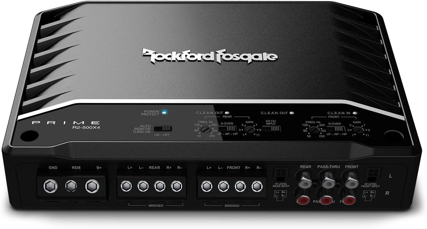Rockford Fosgate R2 - 500X4 Prime 500 - Watt 4 - Channel Amplifier - electronicsexpo.com - Car Amplifiers + Equalizers