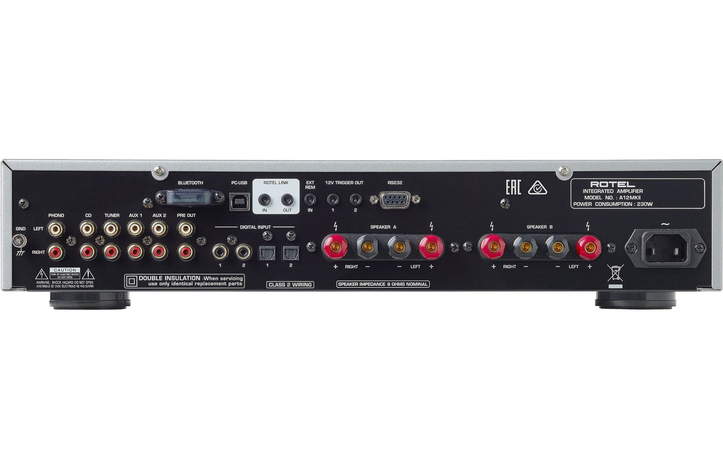 Rotel A12 MKII Stereo Integrated Amplifier with Built - In DAC and Bluetooth - electronicsexpo.com - Integrated Amplifiers