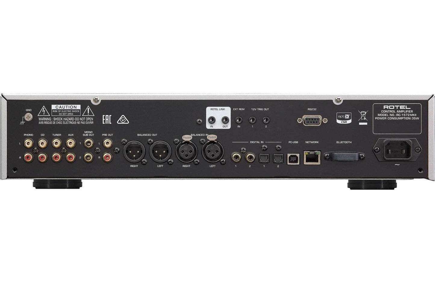 Rotel RC - 1572 MKII Stereo Preamplifier with Built - in DAC and Bluetooth - electronicsexpo.com - Amplifiers / Pre - Amps