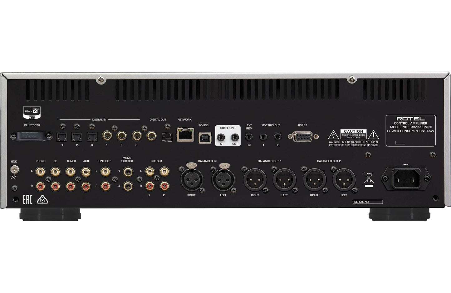 Rotel RC - 1590 MKII Stereo Preamplifier with Built - in DAC and Bluetooth - electronicsexpo.com - Amplifiers / Pre - Amps