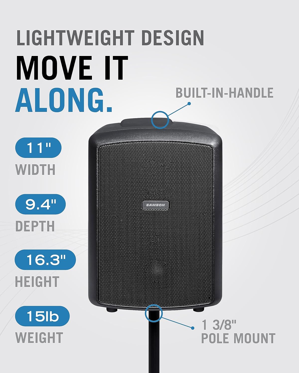 Samson Expedition Explor with Wireless Handheld System 3 - Way Portable Bluetooth Speaker & XPD2 Handheld USB Digital Wireless Mic + 3 - Channel Mixer - electronicsexpo.com - Microphones