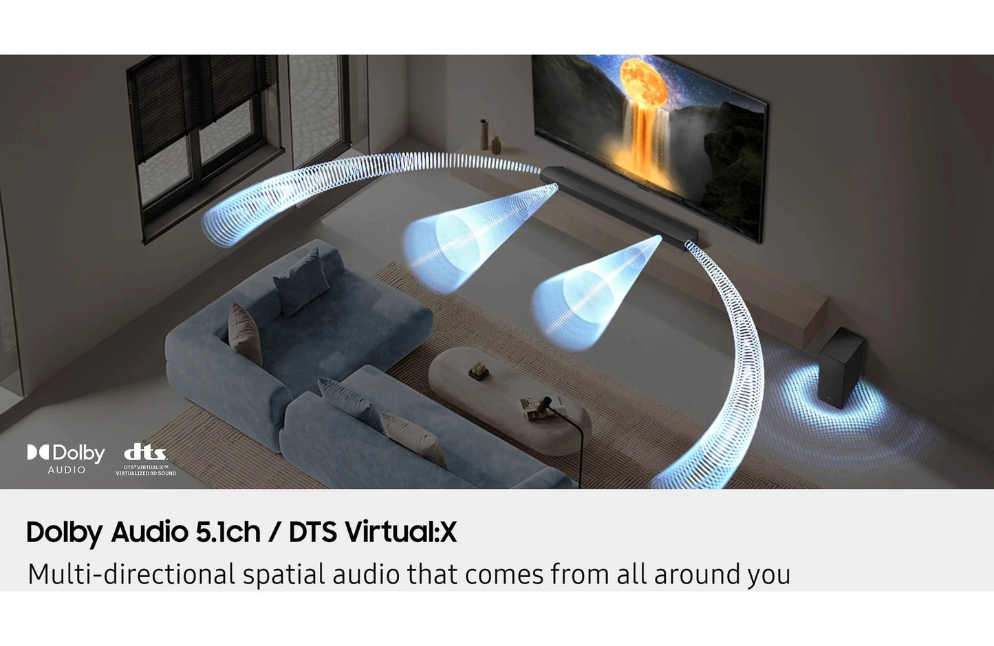 Samsung HW - B750F Powered 5.1 - Channel Sound Bar and Wireless Subwoofer System with DTS Virtual:X - electronicsexpo.com - Soundbars