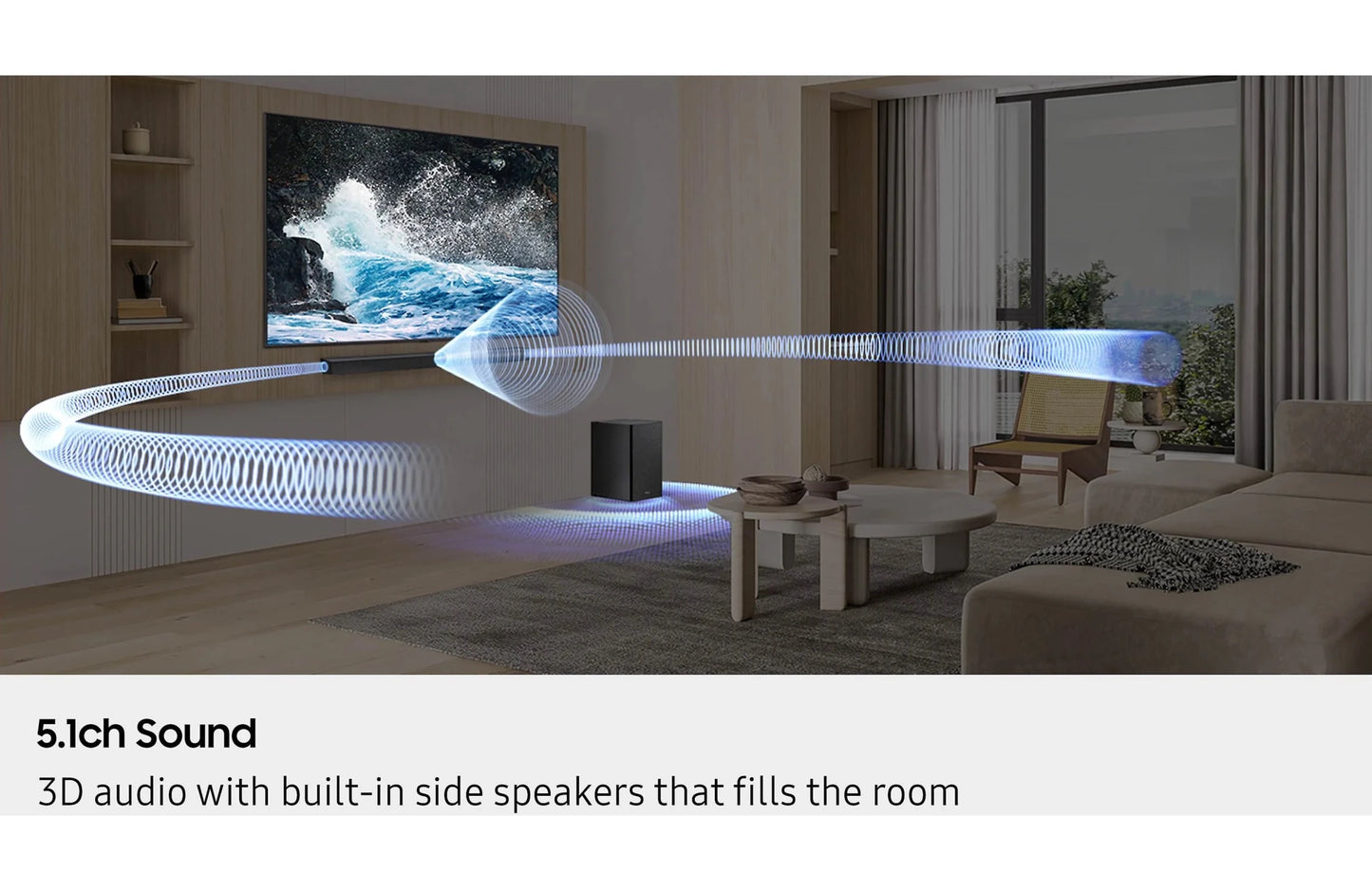 Samsung HW - B750F Powered 5.1 - Channel Sound Bar and Wireless Subwoofer System with DTS Virtual:X - electronicsexpo.com - Soundbars