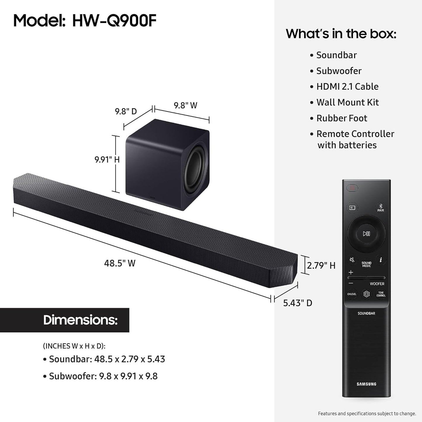 Samsung HW - Q900F Powered 7.1.2 - Channel Dolby Atmos Sound Bar System - electronicsexpo.com - Soundbars