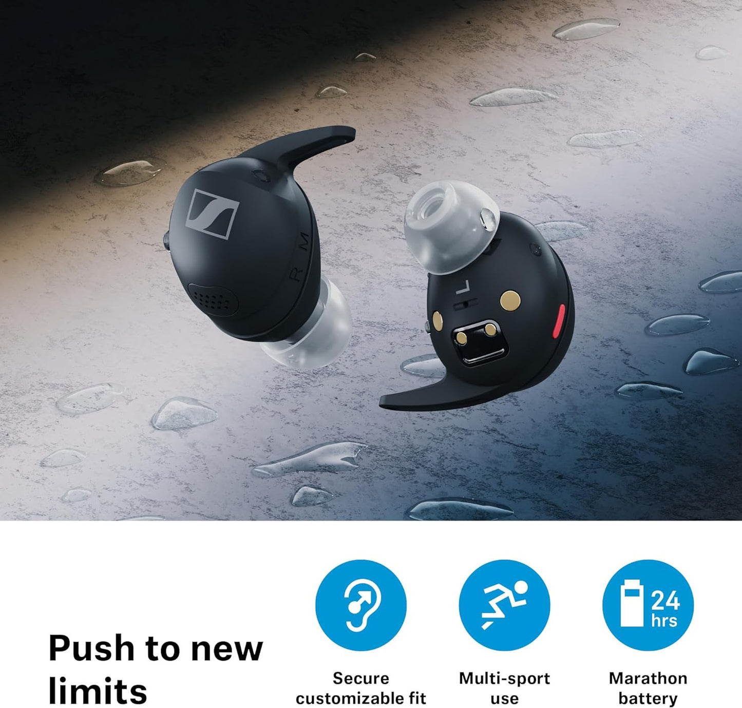 Sennheiser Momentum Sport Earbuds with Fitness Tracker for Heart Rate and Body Temperature with Adaptive ANC - electronicsexpo.com - Headphones