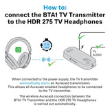 Sennheiser RS 275 Wireless TV Headphone System with BTA1 Bluetooth Auracast Transmitter - electronicsexpo.com-Wireless TV Headphones