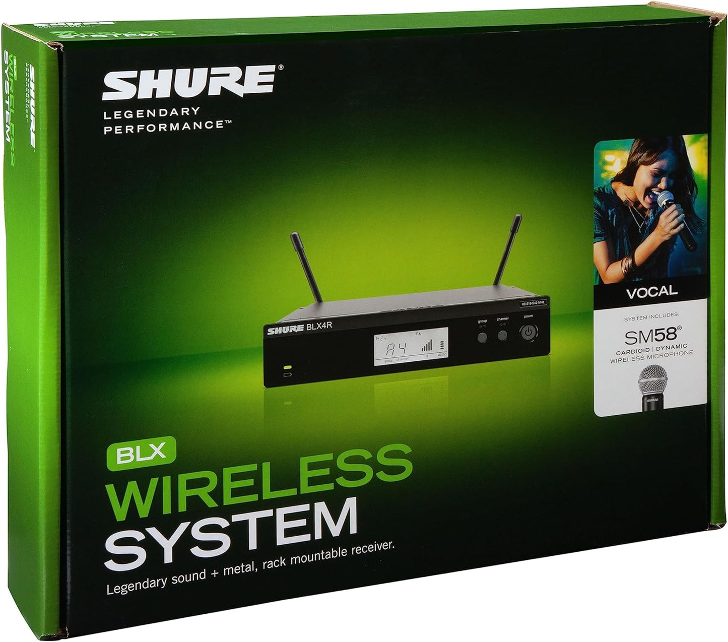 Shure BLX24R/SM58 - H10 Rackmount Wireless Handheld Microphone System with SM58 Capsule - electronicsexpo.com - Microphones