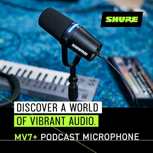 Shure MV7+ Podcast Dynamic Microphone with Stand