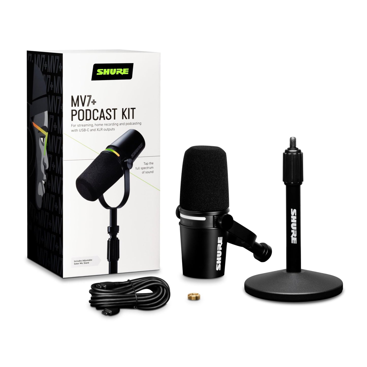 Shure MV7+ Podcast Dynamic Microphone with Stand - electronicsexpo.com - Microphones