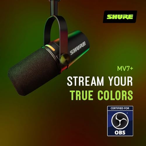 Shure MV7+ Podcast Dynamic Microphone with Stand - electronicsexpo.com - Microphones
