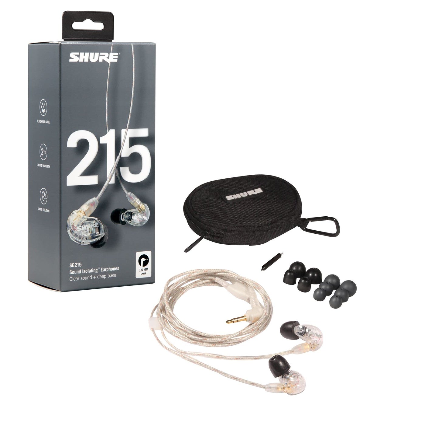 Shure SE215 - CL Professional Sound Isolating In - Ear Headphones (Clear) - electronicsexpo.com - Headphones