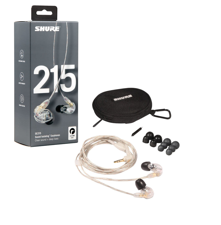 Shure SE215 - CL Professional Sound Isolating In - Ear Headphones (Clear) - electronicsexpo.com - Headphones