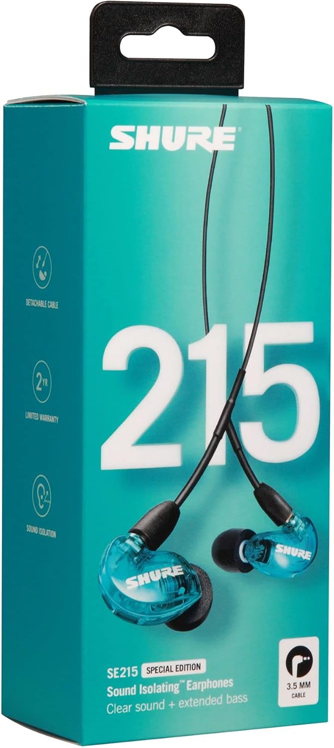 Shure SE215SPE Professional Sound Isolating In - Ear Headphones (Blue) - electronicsexpo.com - Headphones