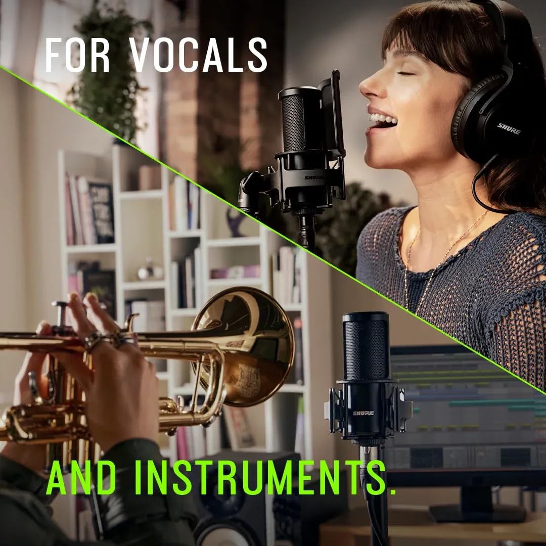 Shure SM4 Studio Recording Microphone, XLR Home Studio Condenser Mic Optimized for Soft Vocals - electronicsexpo.com - Microphones